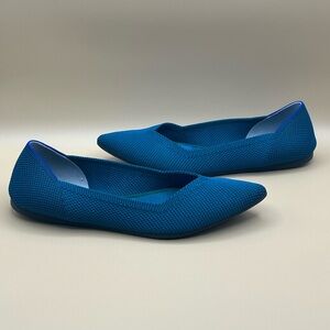ROTHY’S Flax Birdseye Point Ballet Flats Blue Slip On - Women’s Size 8.5